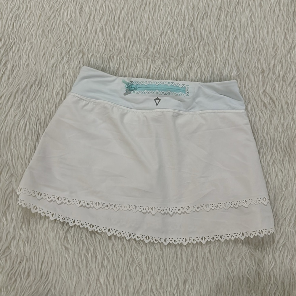 Ivivva white lace pattern skort athletic skirt size 8 - Picture 5 of 6